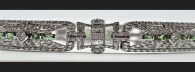 De Luxe !!!! Art Deco, Bransoleta, białe złoto, 900 sztuk diamentów  !!!