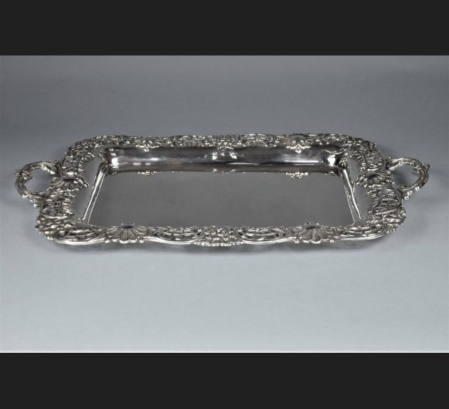 Wspaniała srebrna taca Porto XIX/XX w. 69 x 43 cm !!