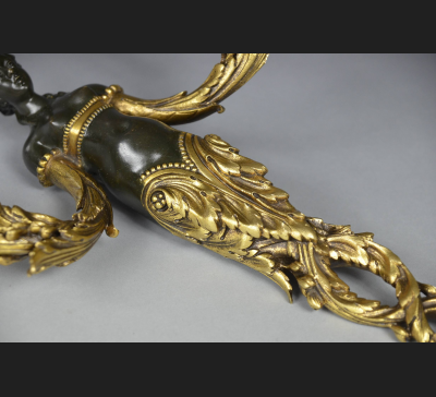 Kinkiety, brąz złocony / patynowany ok. poł. XIX wieku