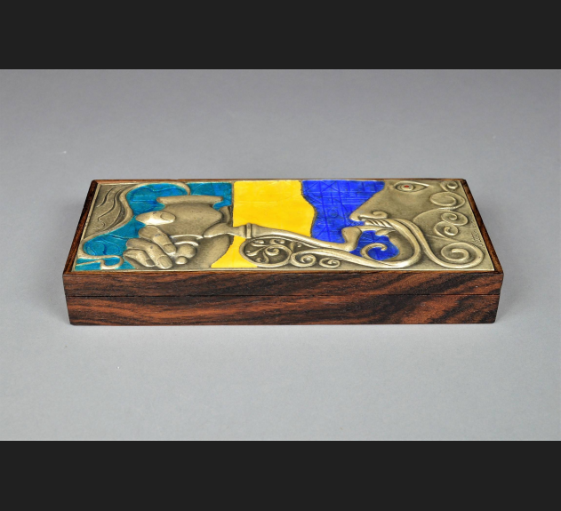 Ottaviani, Box vintage / design, srebro emalia, lata 60. XX w.