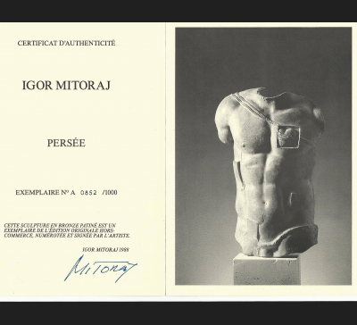 Igor Mitoraj, "Perseusz", brąz patynowany 852/1000