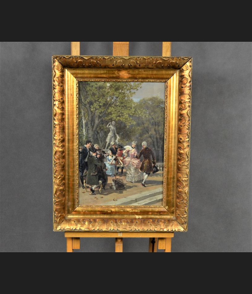 De Luxe !!! WOJCIECH KOSSAK - "Zabawa w ogrodzie", 1882 rok