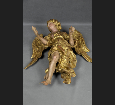 Ołtarzowa rzeźba Anioła, drewno / polichromia ok. 1750 roku