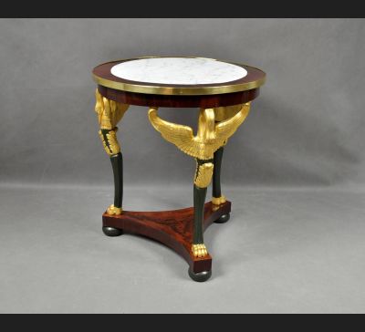 Empire , luksusowy stolik , mahoń / polichromia ok. 1900 r.