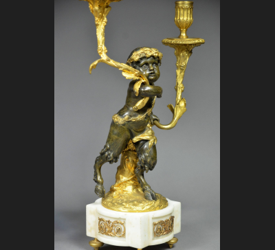 Clodion, Para kandelabrów, brąz złocony , II poł. XIX wieku
