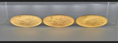 3 złote monety, 10 $ Indian Head / Eagle 1910 / 1932 rok