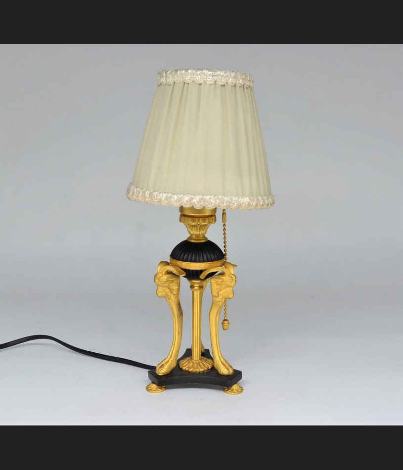 Lampka brąz patynowany, złocony pocz. XIX wieku