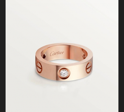 Cartier Love, obrączka różowe złoto 750 / 3 brylanty, NOWA !!