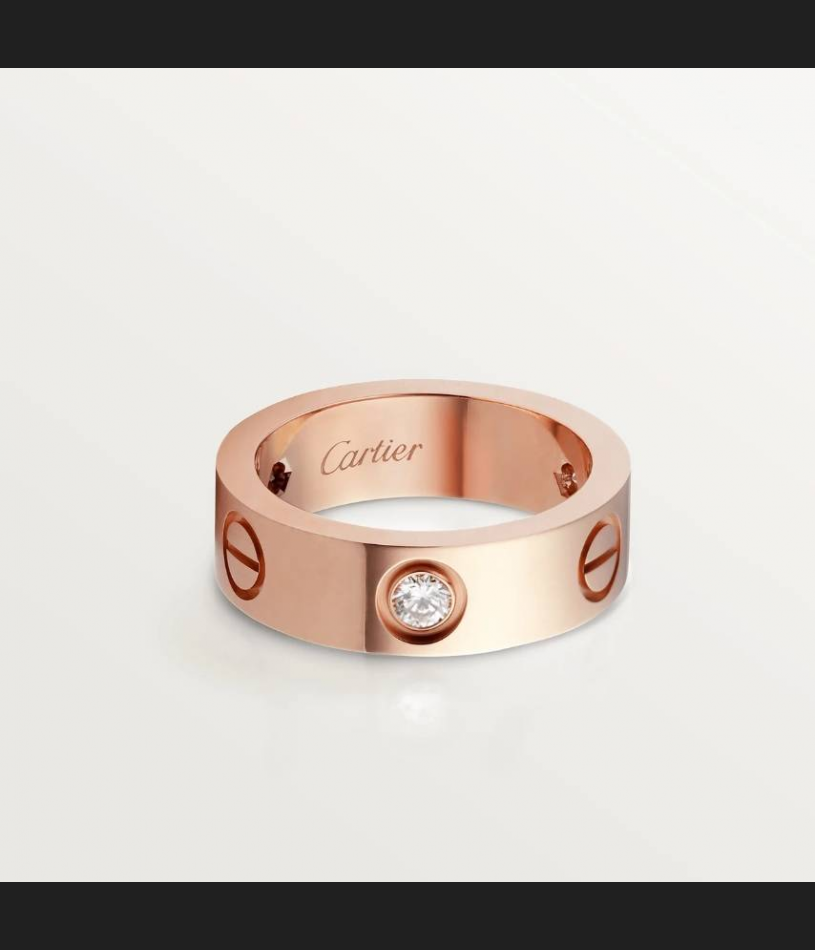 Cartier Love, obrączka różowe złoto 750 / 3 brylanty, NOWA !!