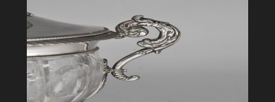 Cukiernica / srebro 950, szkło, I połowa XIX wieku, Paryż.