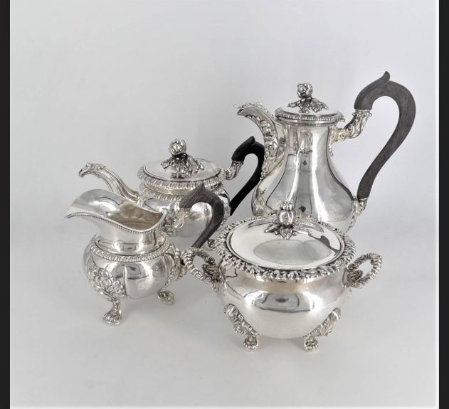 Kmpl. Kawa / herbata, srebro 950, lata 1832-1840