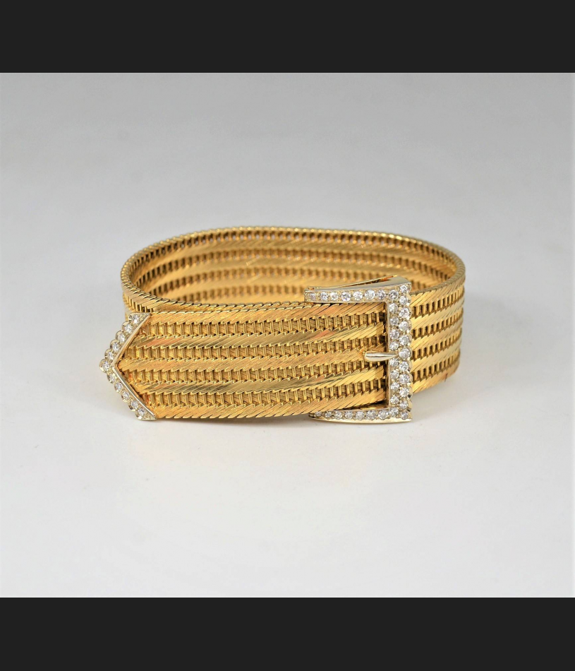 Imponująca bransoleta, złoto 750, diamenty 1.00 ct.