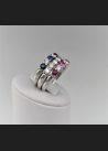 De Luxe !! Tiffany 3 obrączki, brylanty/szafiry/rubiny