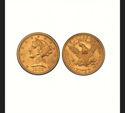 5 $, złota moneta USA "Eagl / Bogini Libertas" 1902 rok