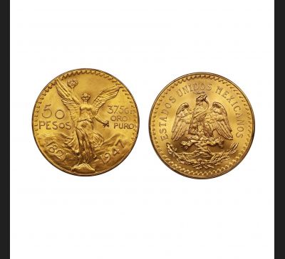50 pesos, złota moneta 41,66 gram / 1.34 uncji, 1947 r.