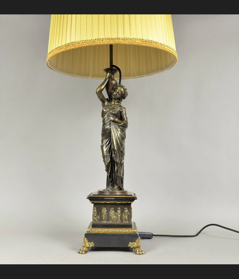 Lampa salonowa, brąz patynowany XIX wiek