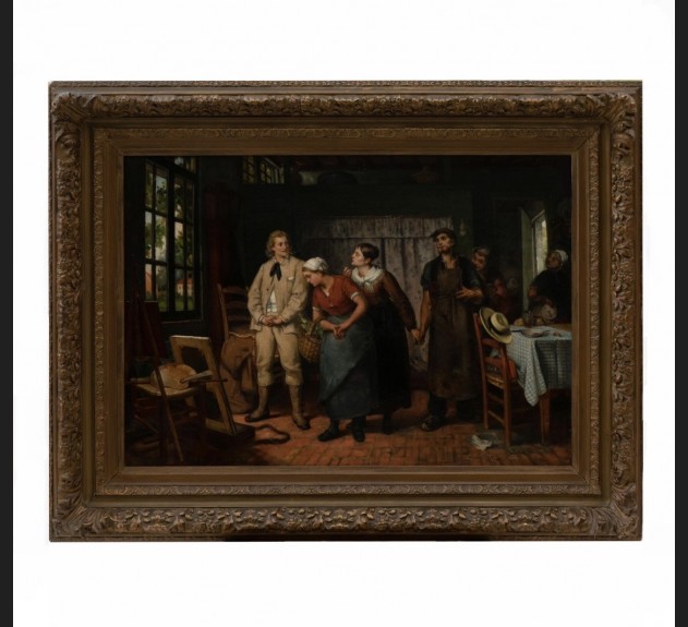 Alphonse De Bergh, "Z wizytą u malarza" 1880 rok