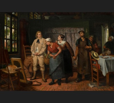 Alphonse De Bergh, "Z wizytą u malarza" 1880 rok