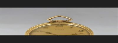 Zenith, złoty zegarek kieszonkowy Art Deco