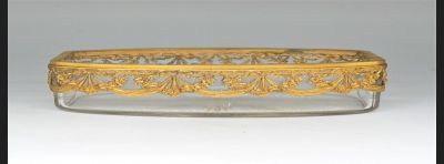 Żardiniera, szkło / srebro złocone Francja XIX w.