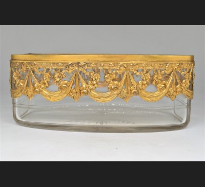 Żardiniera, szkło / srebro złocone Francja XIX w.