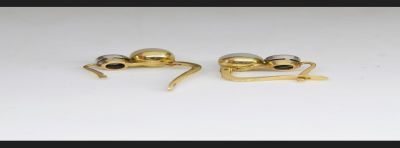Kolczyki, złoto 750, brylanty 1.00 ct, naturalne perły