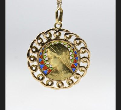 Medalion / Madonna, złoto...