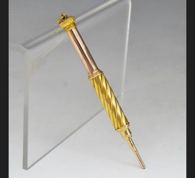 Ołówek, złoto 750. Zawieszka / brelok ok. 1900 r.