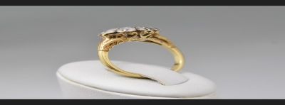 Pierścionek, złoto/platyna brylanty 1.80 ct. XIX w.