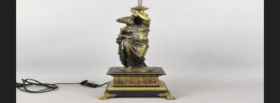 Lampa salonowa, brąz patynowany XIX wiek