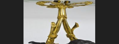 Żyrandol brąz złocony / patynowany Putto XIX w.
