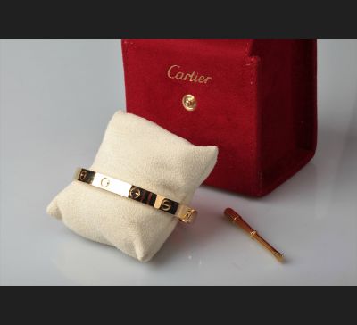 CARTIER LOVE, bransoleta złoto 750, komplet