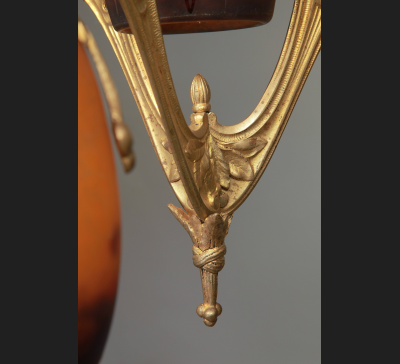 Żyrandol secesyjny ze szkłami Degue, pocz. XX wieku