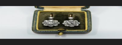 Kolczyki Wiedeń XIX wiek, złoto brylanty 2.30 ct. G-H/VS-SI1